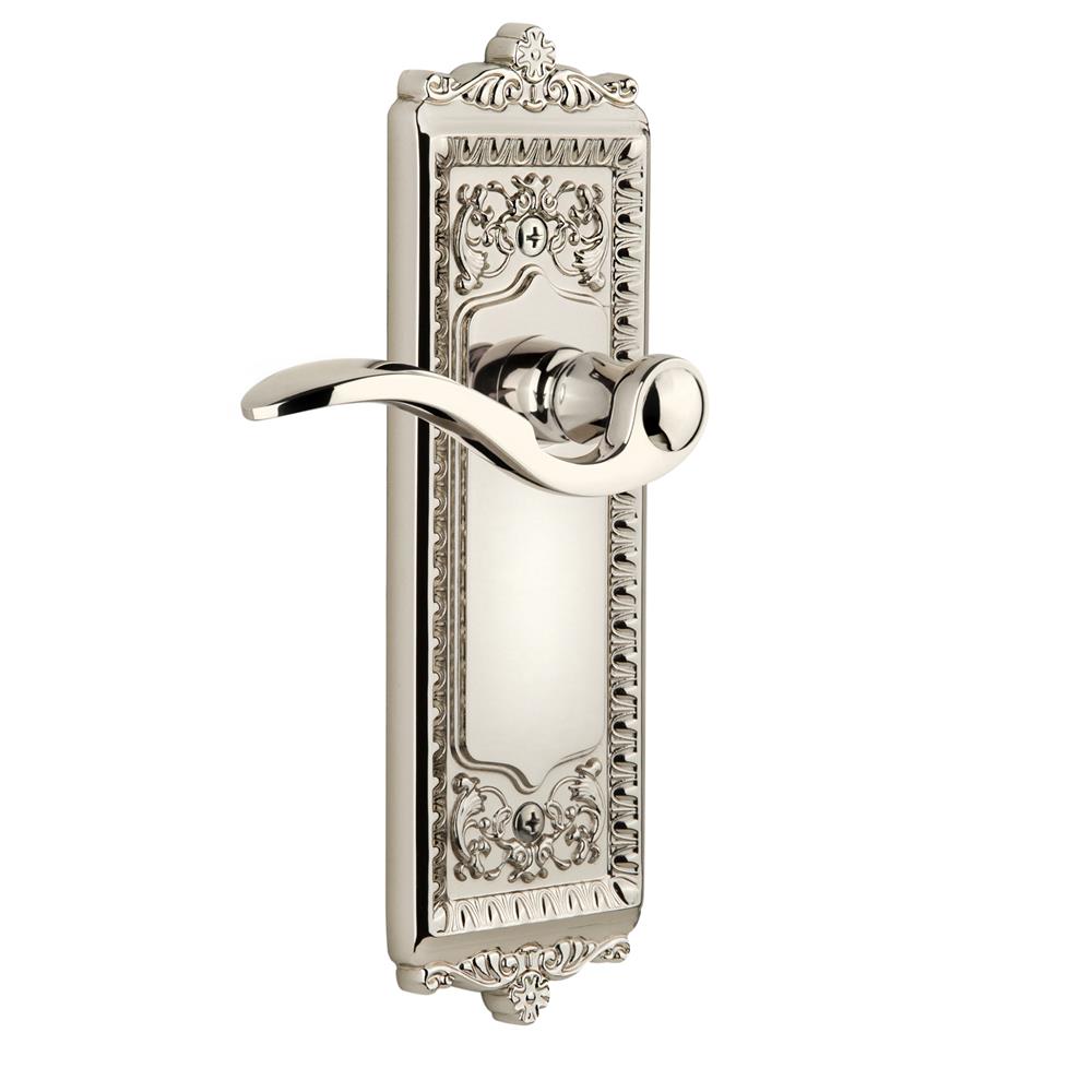 Grandeur by Nostalgic Warehouse WINBEL Complete Passage Set Without Keyhole - Windsor Plate with Bellagio Lever in Polished Nickel